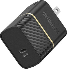 New OtterBox 20W Fast Charge Wall Charger USB-C for iPhone Android Black Shimmer