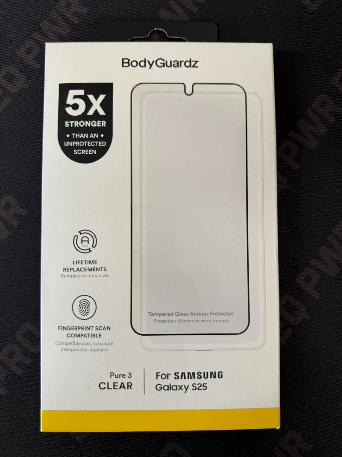 BodyGuardz Pure 3 Resist Microbial Tempered Glass Screen Protector Galaxy S25