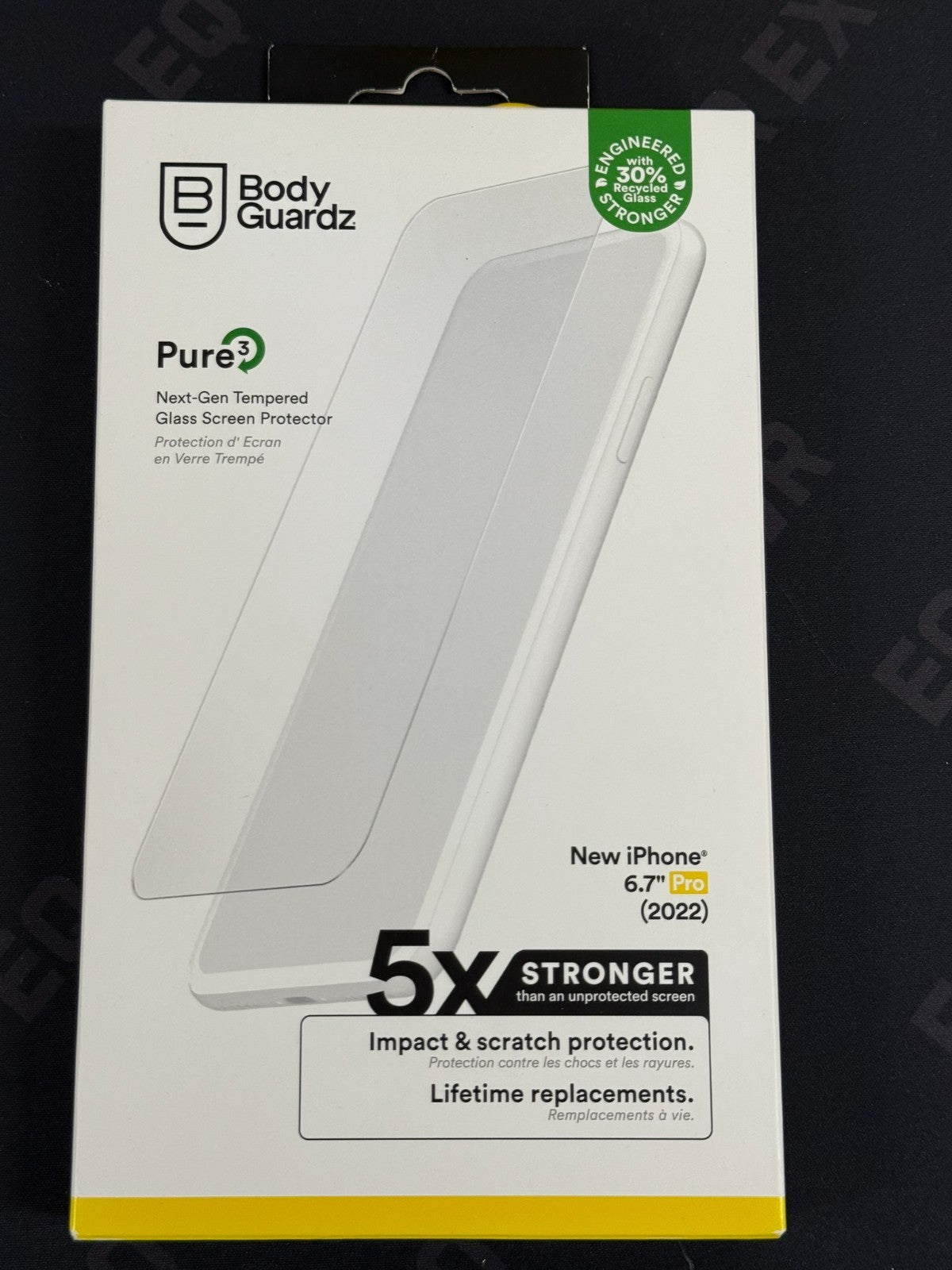 BodyGuardz Pure 3 Tempered Glass Screen Protector for Apple iPhone 14 Pro Max