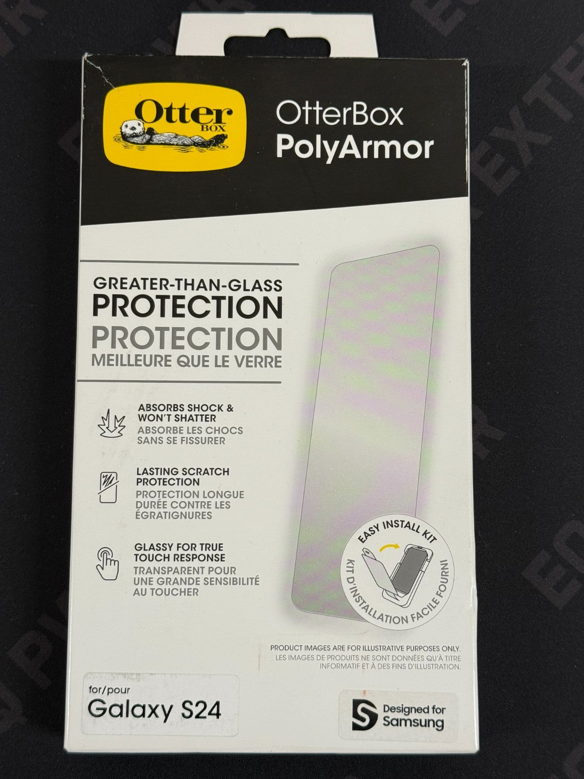 OtterBox PolyArmor Glass Samsung Galaxy S24 Clear Screen Protector – New