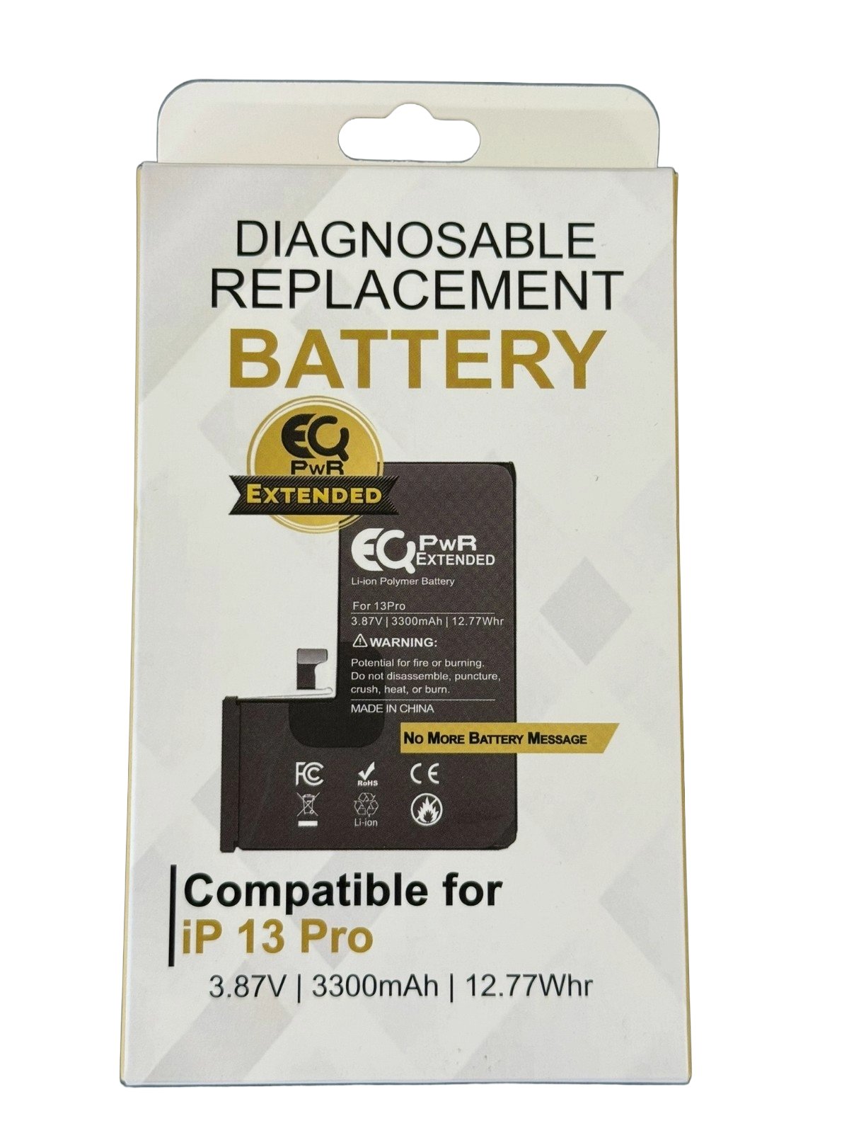 iPhone 13 Pro Diagnosable Replacement Battery New 3300mAh No Message 0 Cycles