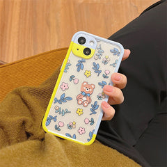 Cartoon Bear Transparent Mobile Phone Case Anti-fall Soft Shell