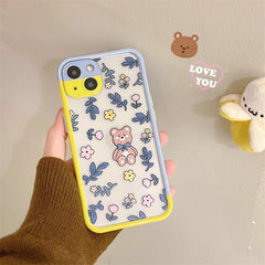 Cartoon Bear Transparent Mobile Phone Case Anti-fall Soft Shell