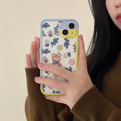 Cartoon Bear Transparent Mobile Phone Case Anti-fall Soft Shell