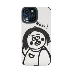 Hand Drawn Cartoon Funny Male And Funny Female Mobile Phone Case