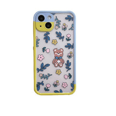 Cartoon Bear Transparent Mobile Phone Case Anti-fall Soft Shell