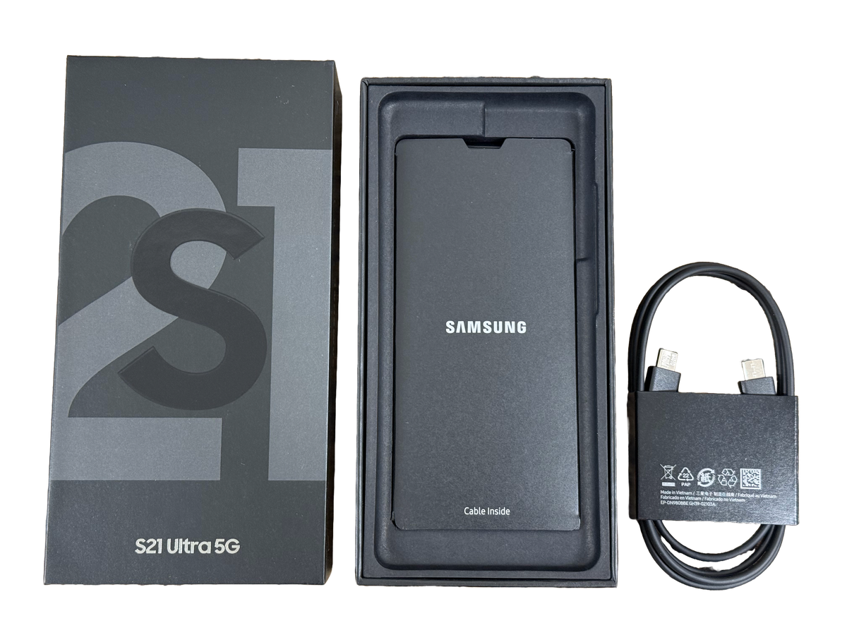 Samsung Galaxy S21 Ultra 5G Empty Retail Box W/ Insert & USB Type-C Cable New G998U