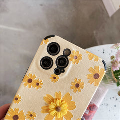 Lambskin Three-dimensional Small Daisy Fine Hole Silicone Soft Shell