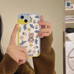 Cartoon Bear Transparent Mobile Phone Case Anti-fall Soft Shell