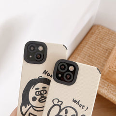 Hand Drawn Cartoon Funny Male And Funny Female Mobile Phone Case
