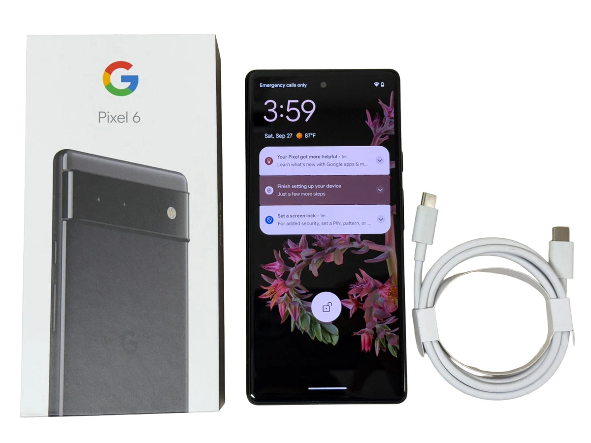 Google Pixel 6 5G 256GB GB7N6 Unlocked AT&T T-Mobile Verizon In-Box Excellent- Black