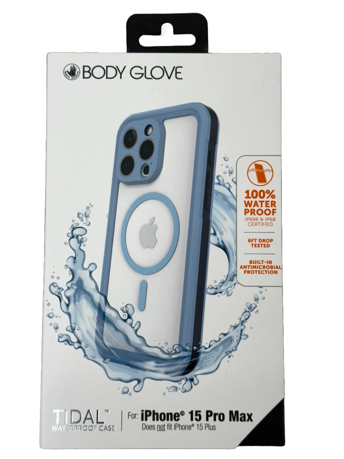 Body Glove Tidal Waterproof with MagSafe Case For iPhone 15 Pro Max- Power Blue