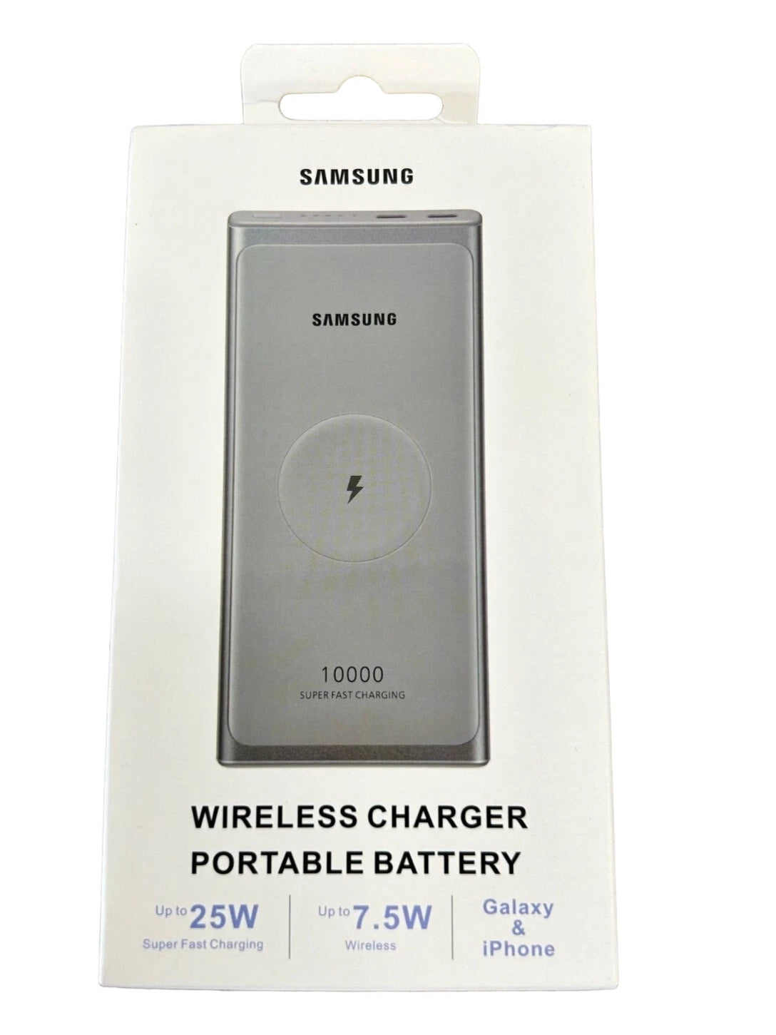 Samsung 2in1 Portable Fast Charge Wireless Charger Power Bank 10000mAh Gray